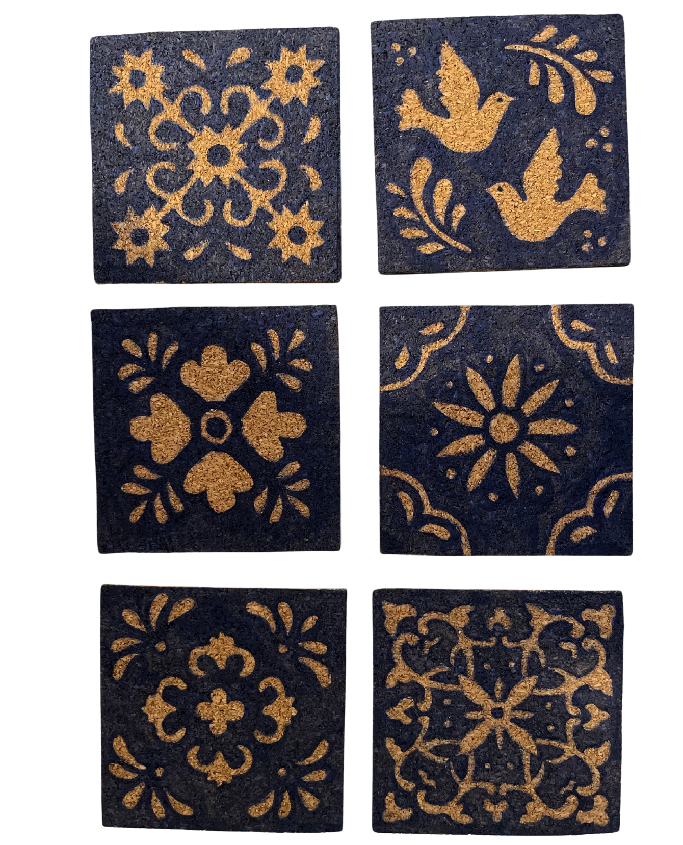 Hand Made 6 Coaster Set 9.5cm x 9.5cm