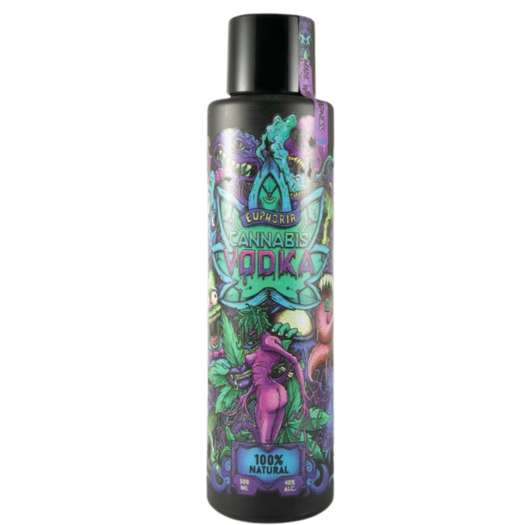 Euphoria Cannabis Vodka 500ml 40% ABV Czech hemp essence vodka THC-free for collectors, gifting and cocktails