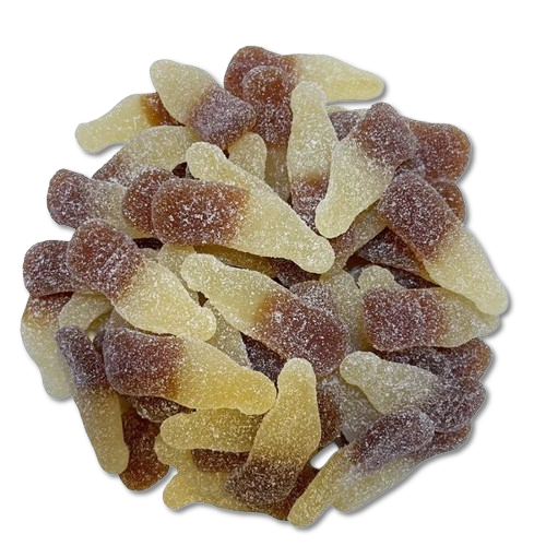 Fizzy sour cola gummies by weight sugar coated chewy cola sweets pick and mix