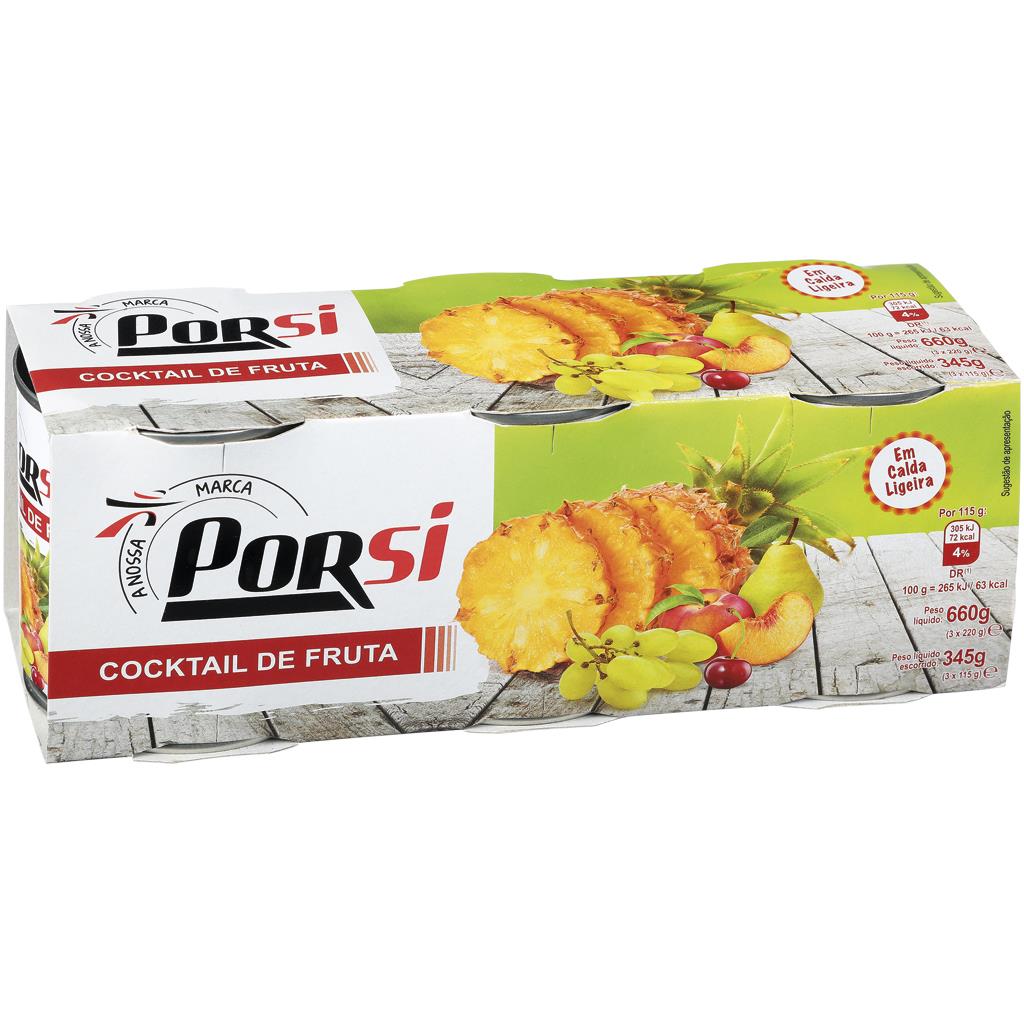 Porsi Fruit Cocktail in Light Syrup 3 x 220g