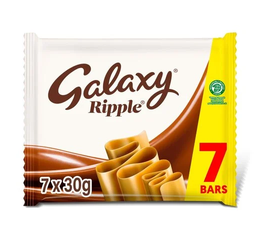 Galaxy Ripple Milk Chocolate Multipack 7x30g smooth layered chocolate bars chocolate and snack bars collection South African Products