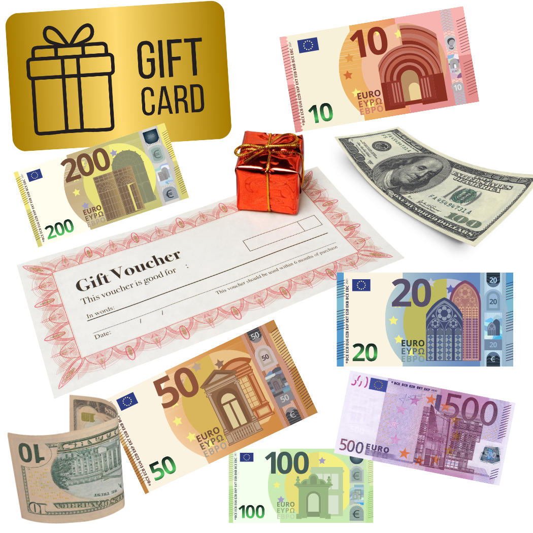 Gift Card and E-Voucher – €30 to €200 – Email Delivery PDF Code