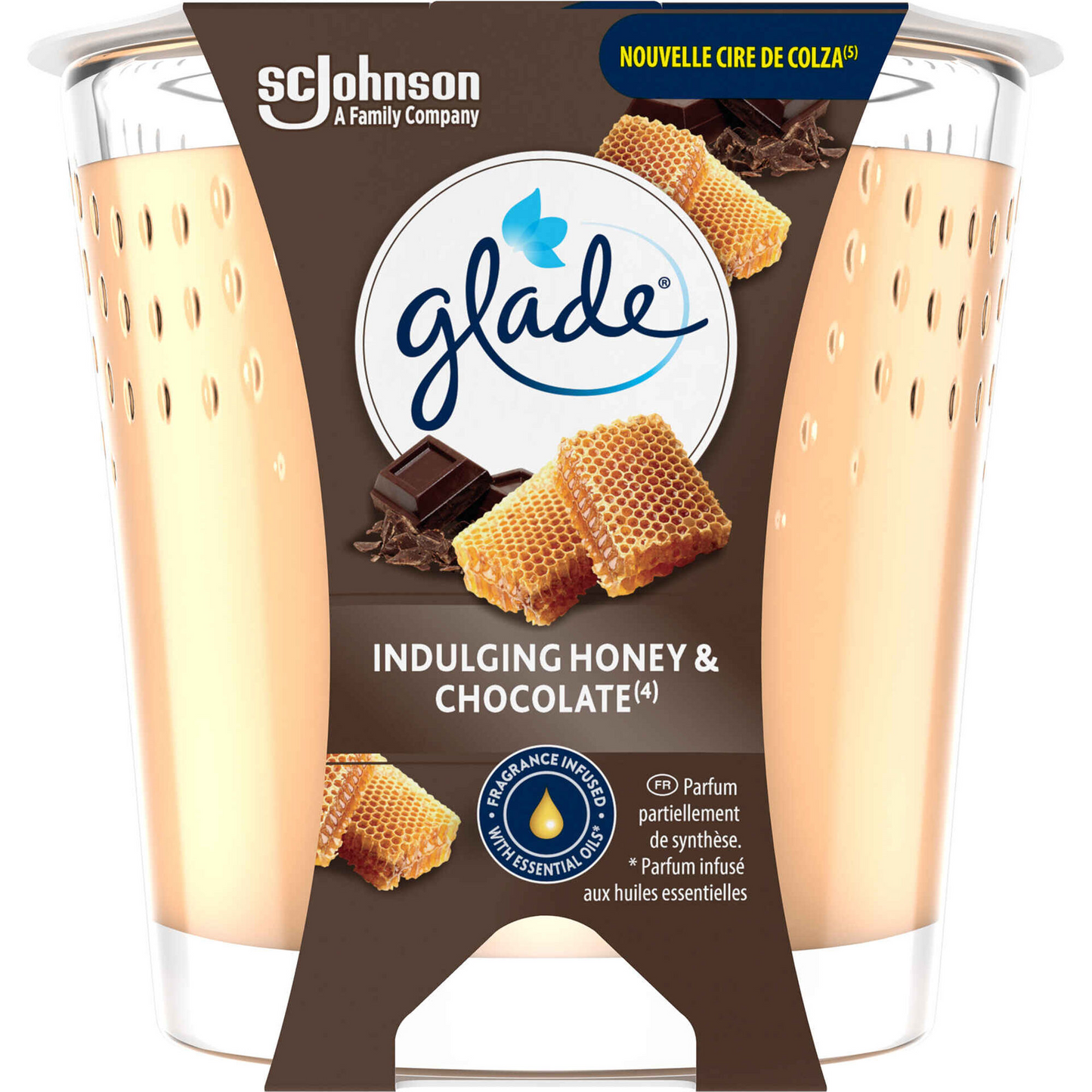 Glad honey and chocolate candle air freshener vegan cozy scent home fragrance