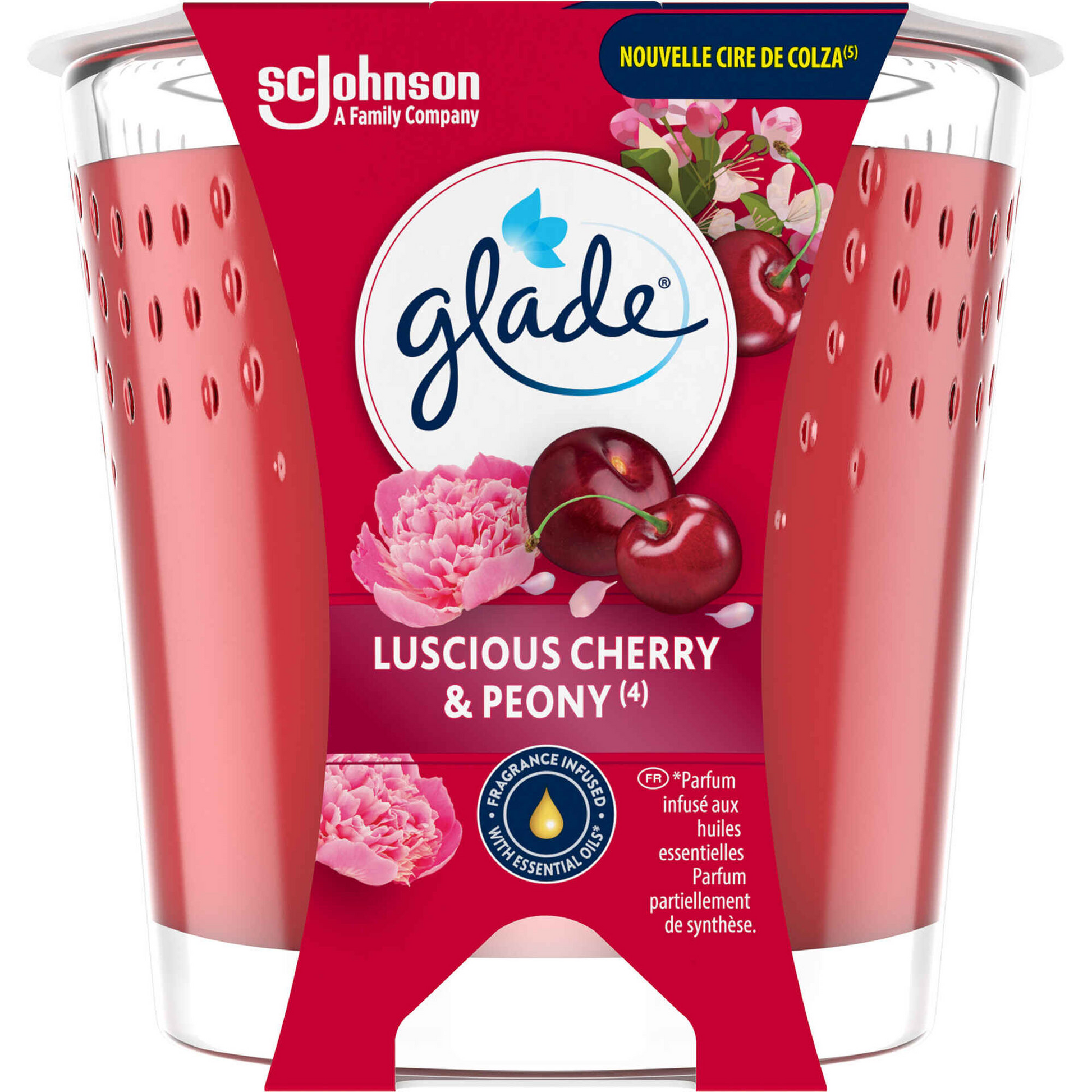 Glad peony and cherry candle air freshener vegan long lasting floral home fragrance
