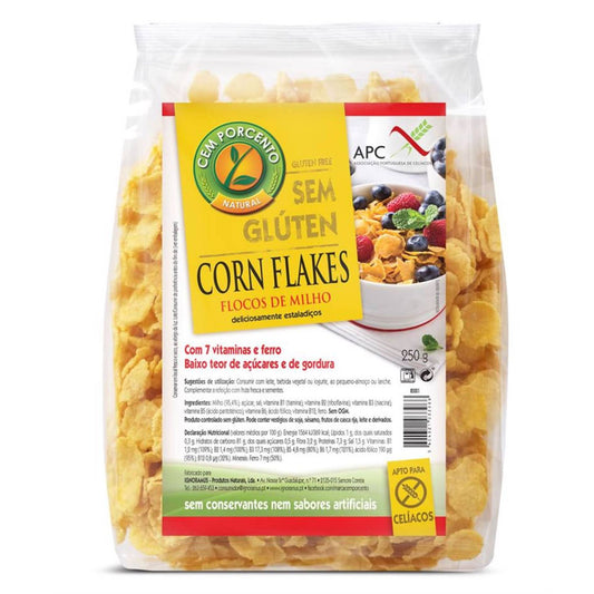 Cem Porcento Gluten Free Corn Flakes 250g