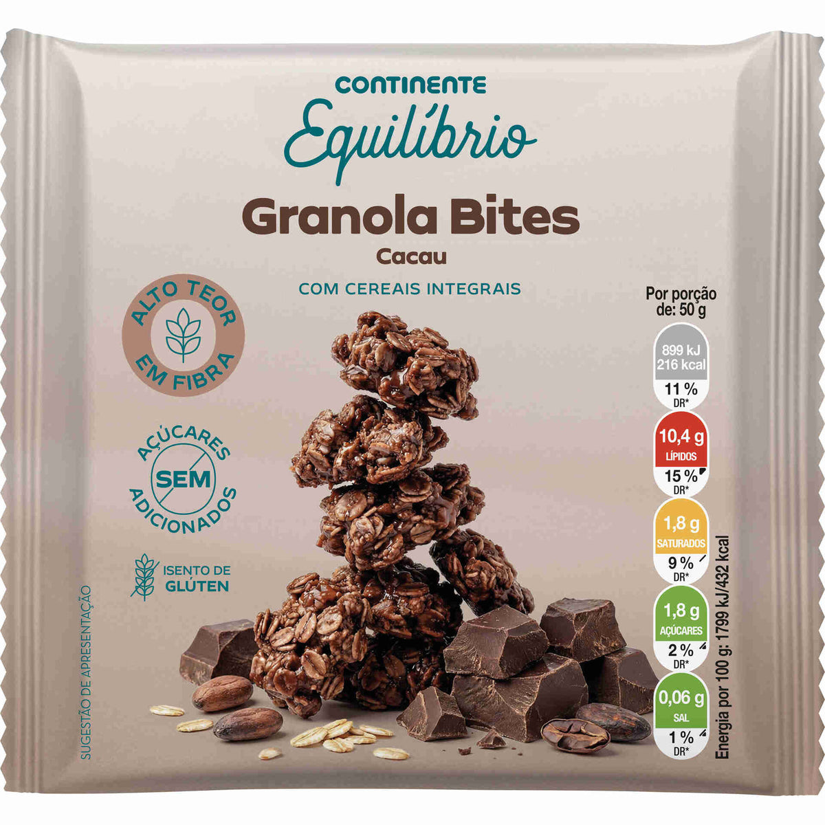 Gluten Free Cocoa Granola Bite No Added Sugar 50g