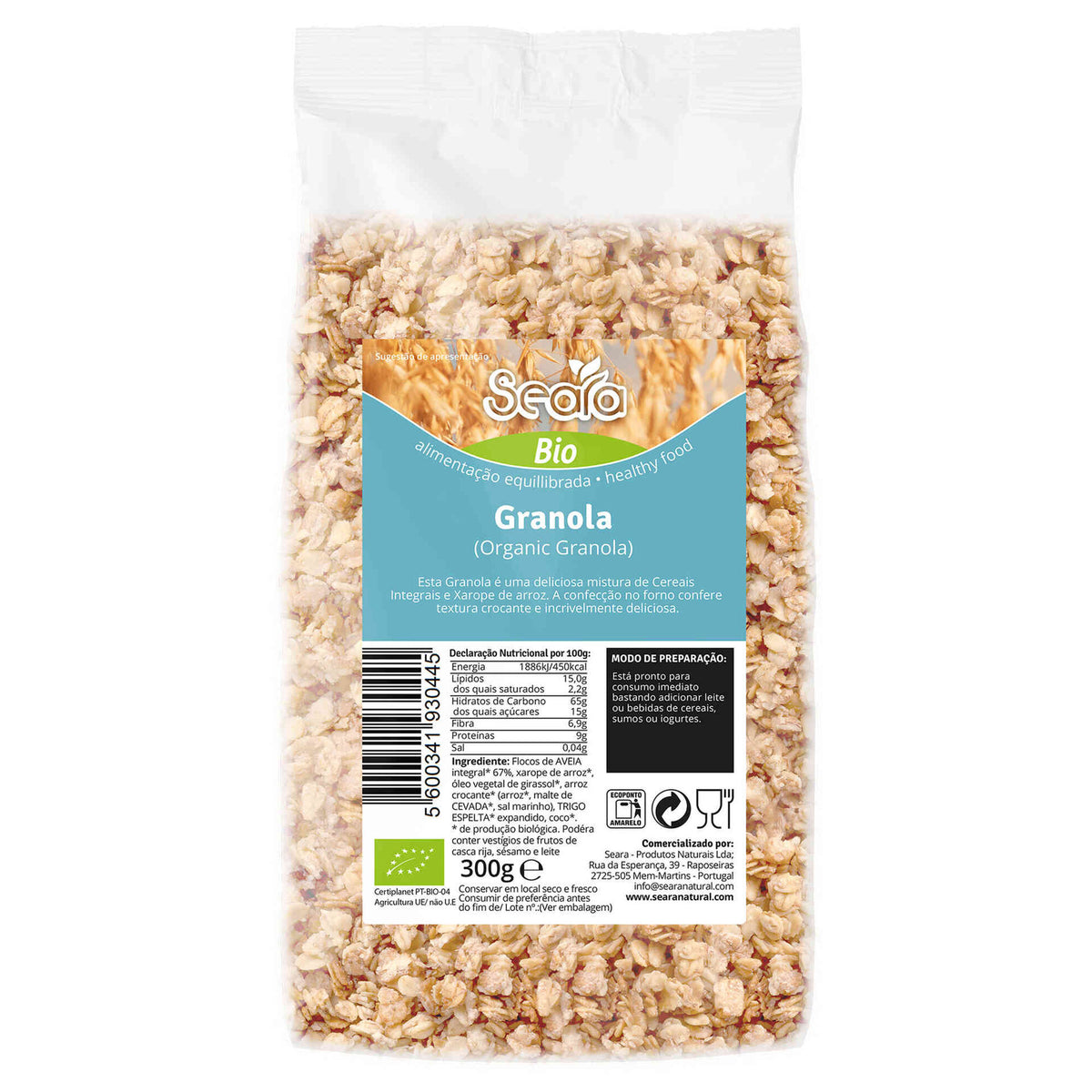 Seara Organic Oat Granola with Crisp Rice 300g