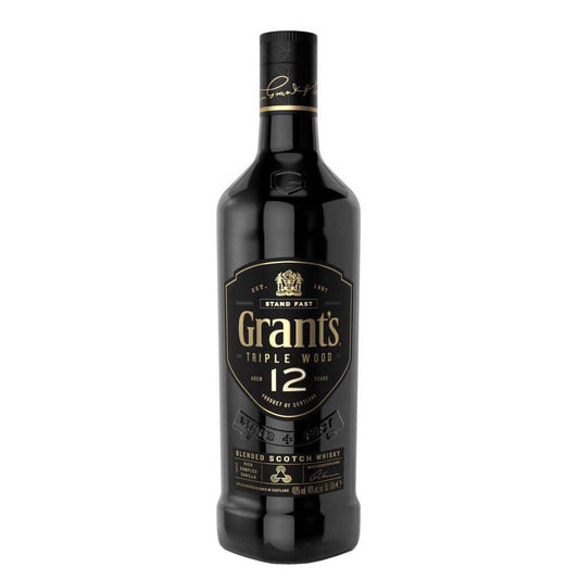 Grant's Triple Wood 12 Year Old Blended Scotch Whisky 700ml 40% ABV premium aged Scottish whisky with sherry dried fruit vanilla honey spice and oak
