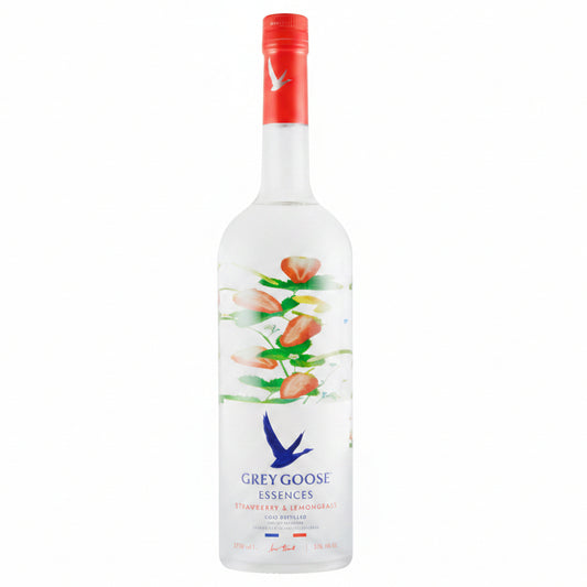 Grey Goose Essences Strawberry and Lemongrass 700ml 30% ABV French vodka infused with strawberry and lemongrass for refreshing cocktails