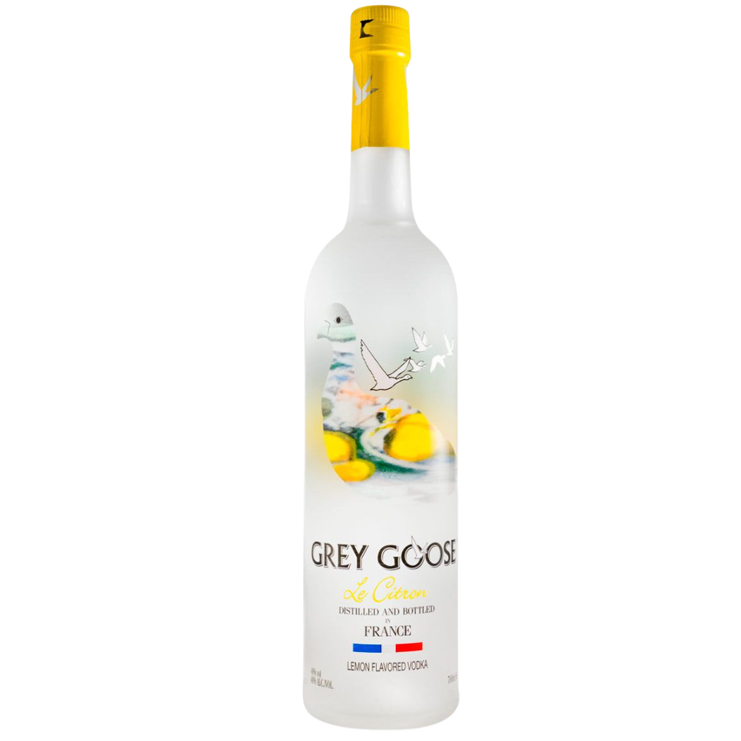 Grey Goose Le Citron Vodka 700ml 40% ABV premium French lemon flavoured vodka for Lemon Drop Martinis, Cosmopolitans and citrus cocktails
