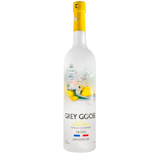 Grey Goose Le Citron Vodka 700ml 40% ABV premium French lemon flavoured vodka for Lemon Drop Martinis, Cosmopolitans and citrus cocktails