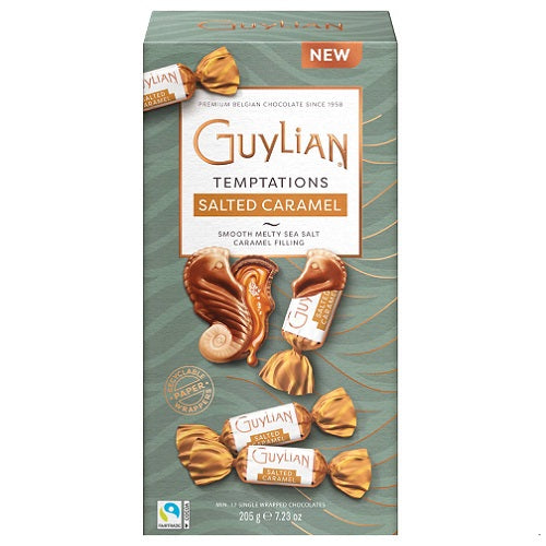 Guylian salted caramel bonbons 205 g – premium Belgian chocolate gift box, rich caramel filling, festive gourmet confectionery selection
