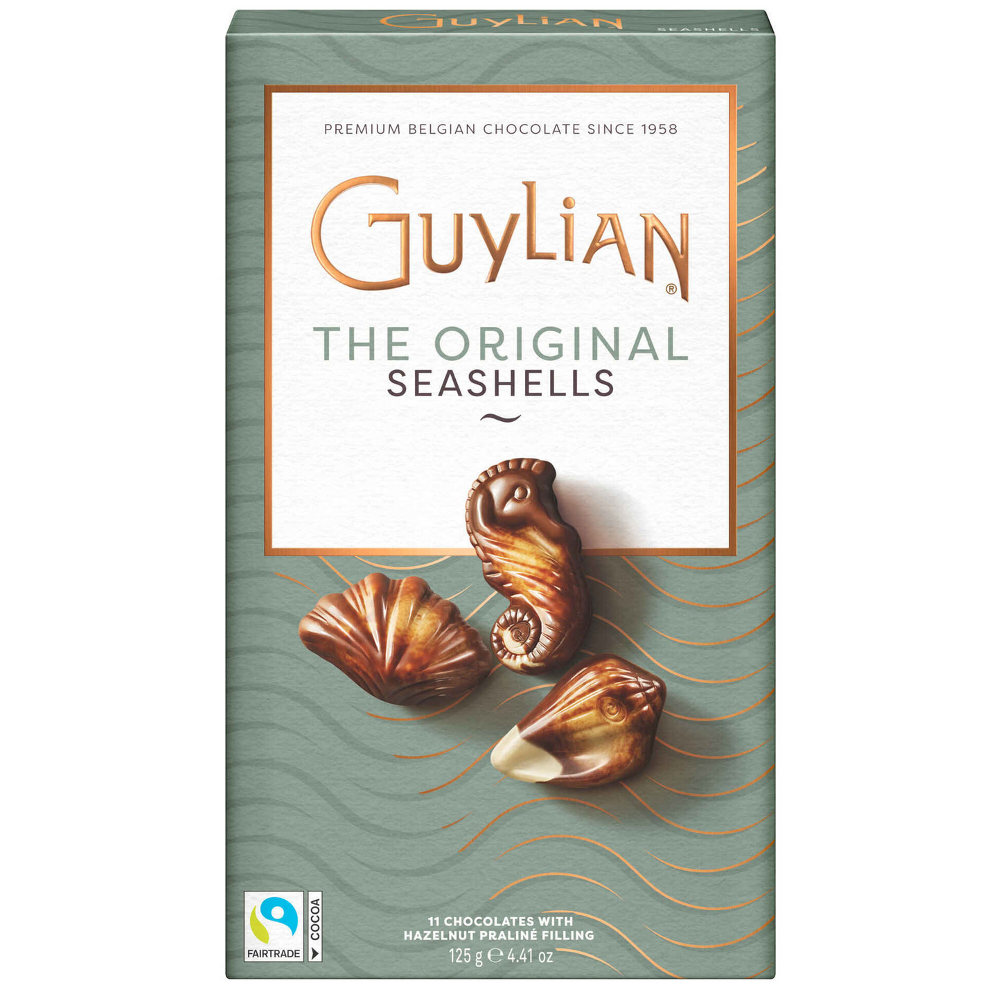 Guylian seafood chocolate bonbons 125 g – Belgian seashell praline gift box, premium hazelnut chocolate selection, festive gourmet confectionery