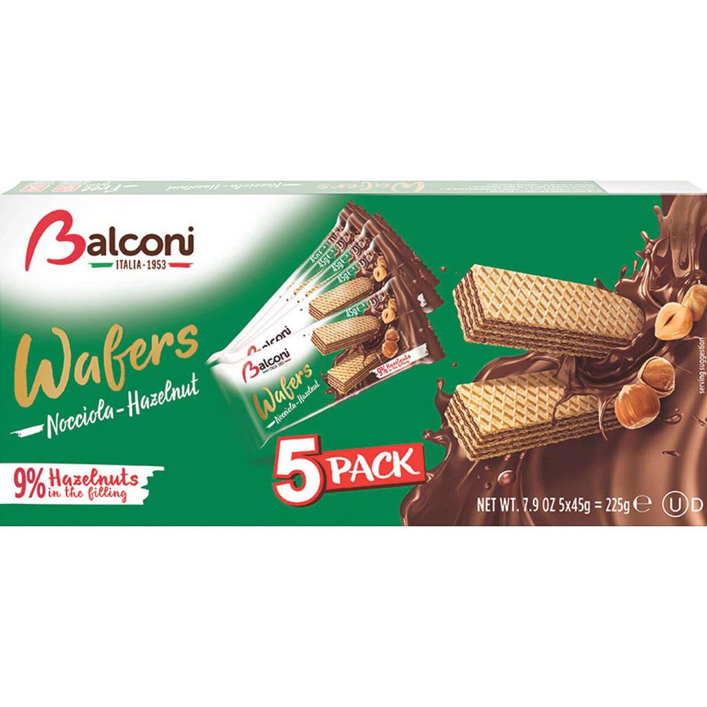 Balconi Hazelnut Filled Wafers 225g