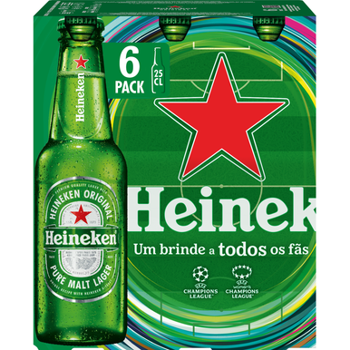Heineken 6 x 250ml Bottles 5% ABV
