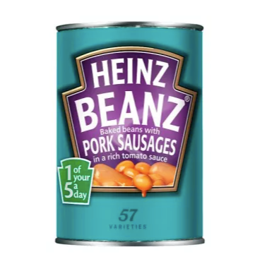 Heinz Beanz with Pork Sausages 400g canned beans and sausage comfort meal