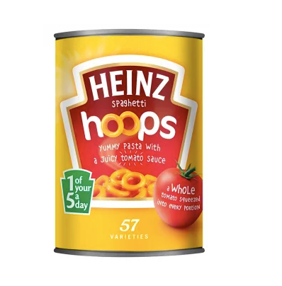 Heinz Pasta Hoops in Tomato Sauce 400g canned pasta ready meal tomato sauce pantry meals
