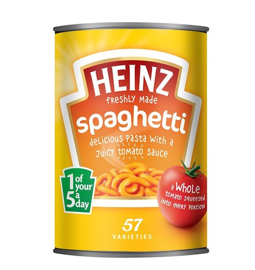 Heinz Spaghetti 400g canned pasta in tomato sauce ready meal quick meals pantry food weekly deals