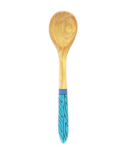 Wooden Spoon Handmade Africa Blue
