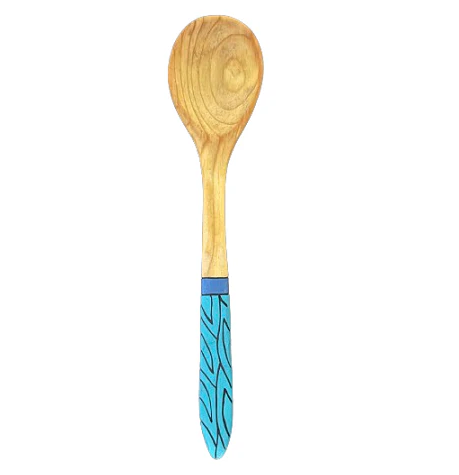 Wooden Spoon Handmade Africa Blue