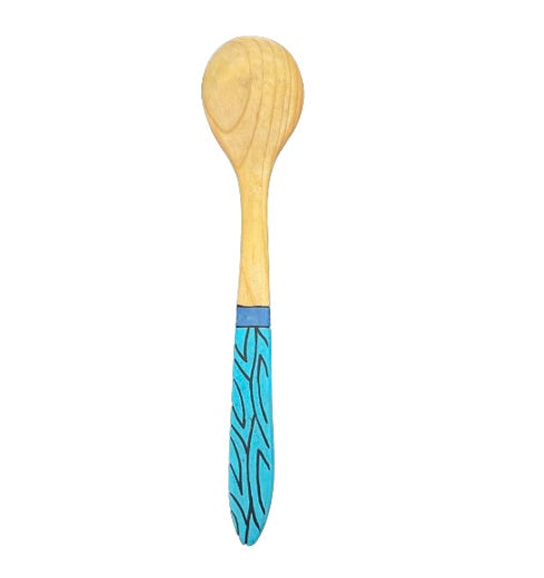 Wooden Spoon Handmade Africa Blue