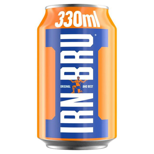 IRN BRU Original 330ml fizzy soft drink sparkling soda can British beverage