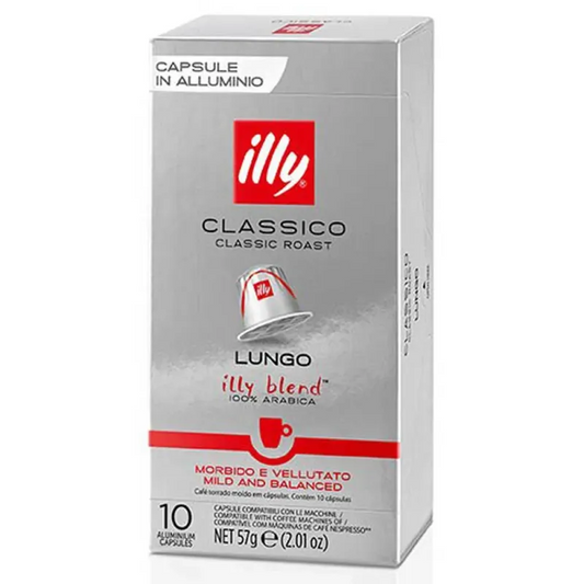 Illy Nespresso classico lungo capsules 10 smooth long coffee pods