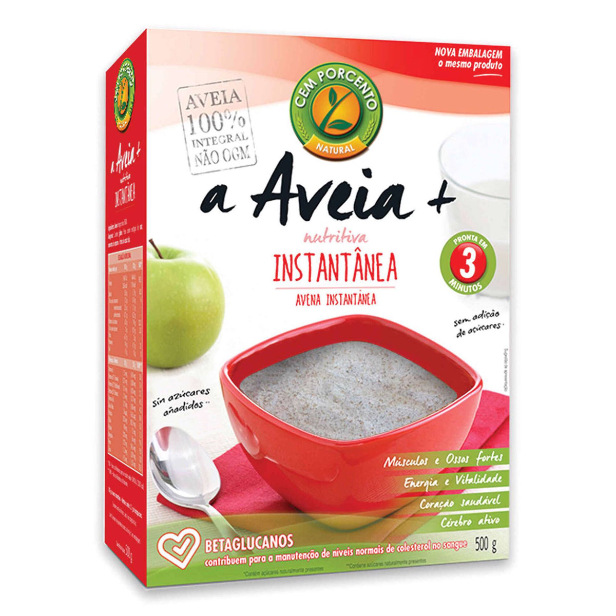 Cem Porcento Instant Oatmeal 500g
