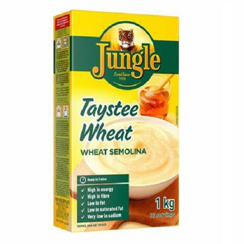 Jungle Oats – Jungle Taystee Wheat 1 kg – Crunchy Energy for Busy Mornings – 1 KG – Oat Flakes and Porridge – South African Products