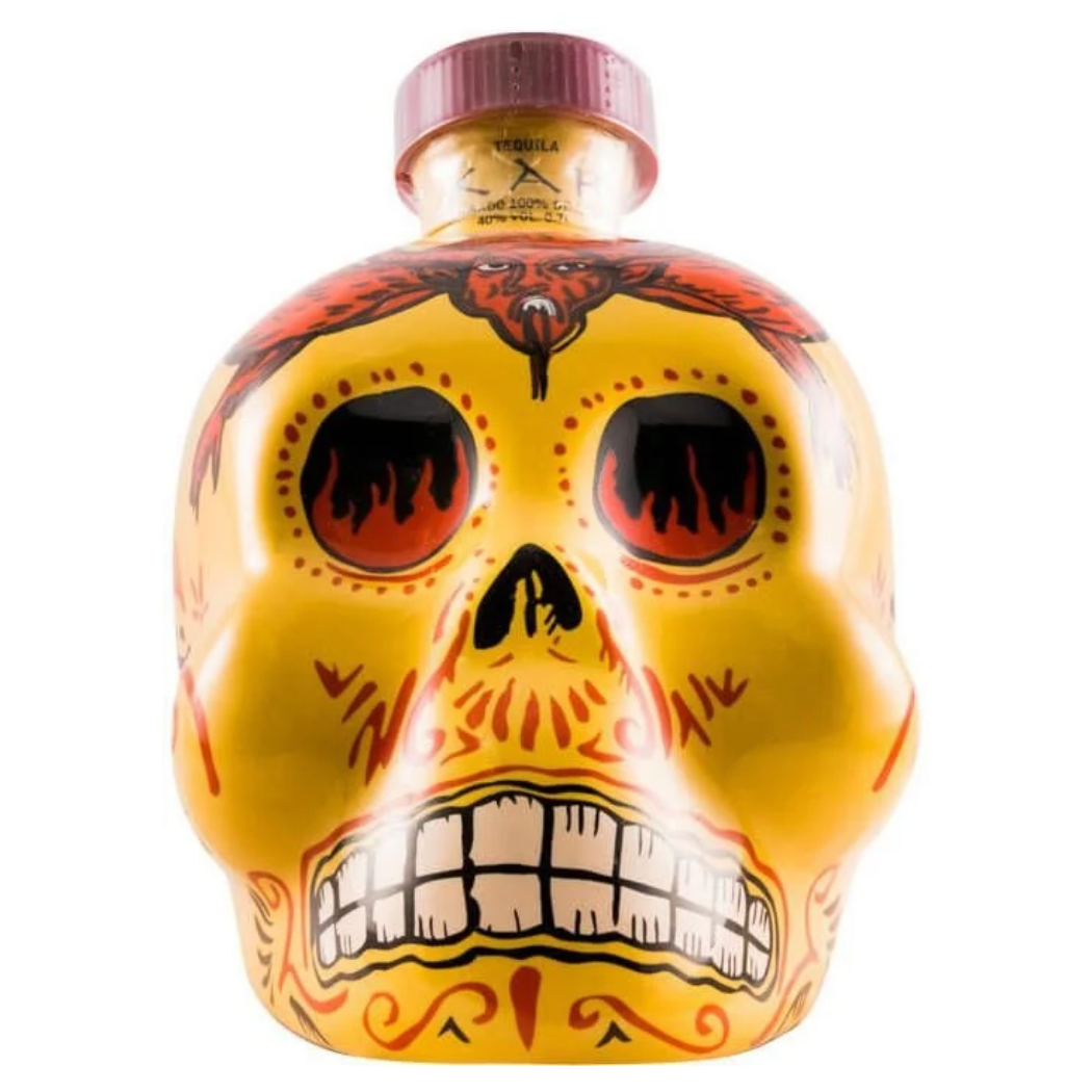 KAH Reposado Tequila 700ml 40% ABV premium 100% Blue Agave tequila in collectable decorated skull bottle