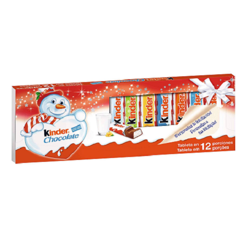 Kinder Milk Chocolate Bars 150 g – creamy milk chocolate sharing pack, festive sweet, Christmas gift box treat