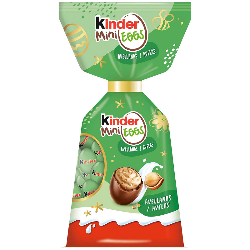 Kinder Milk Chocolate and Hazelnut Mini Eggs 85g Easter chocolate, hazelnut filled mini eggs, Chocolate Dragees and Minis, Easter Collection