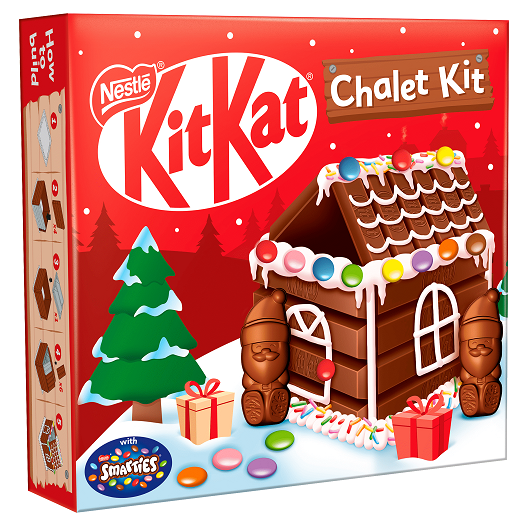 Kit Kat Chalet Christmas Chocolate Kit 461 g – edible chocolate house kit, festive family activity, creative Christmas gift idea