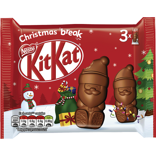 Kit Kat Santa Claus Chocolate Figures Pack 87 g – festive milk chocolate multipack, stocking stuffer, Secret Santa gift, Christmas sweet