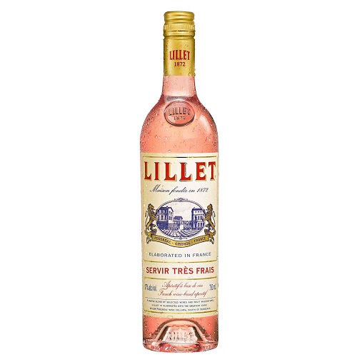 Lillet Rosé Aperitif 75cl 17% ABV French Bordeaux wine aperitif bottle with citrus berries and floral notes