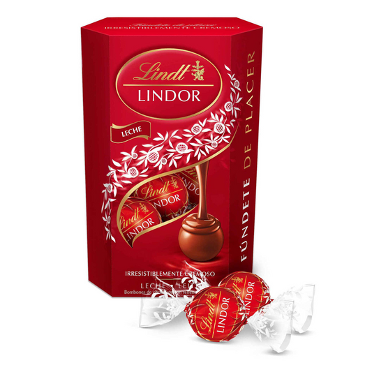 Lindt Lindor milk chocolate bonbons 200 g – premium Swiss chocolate gift box, creamy praline selection, festive gourmet confectionery