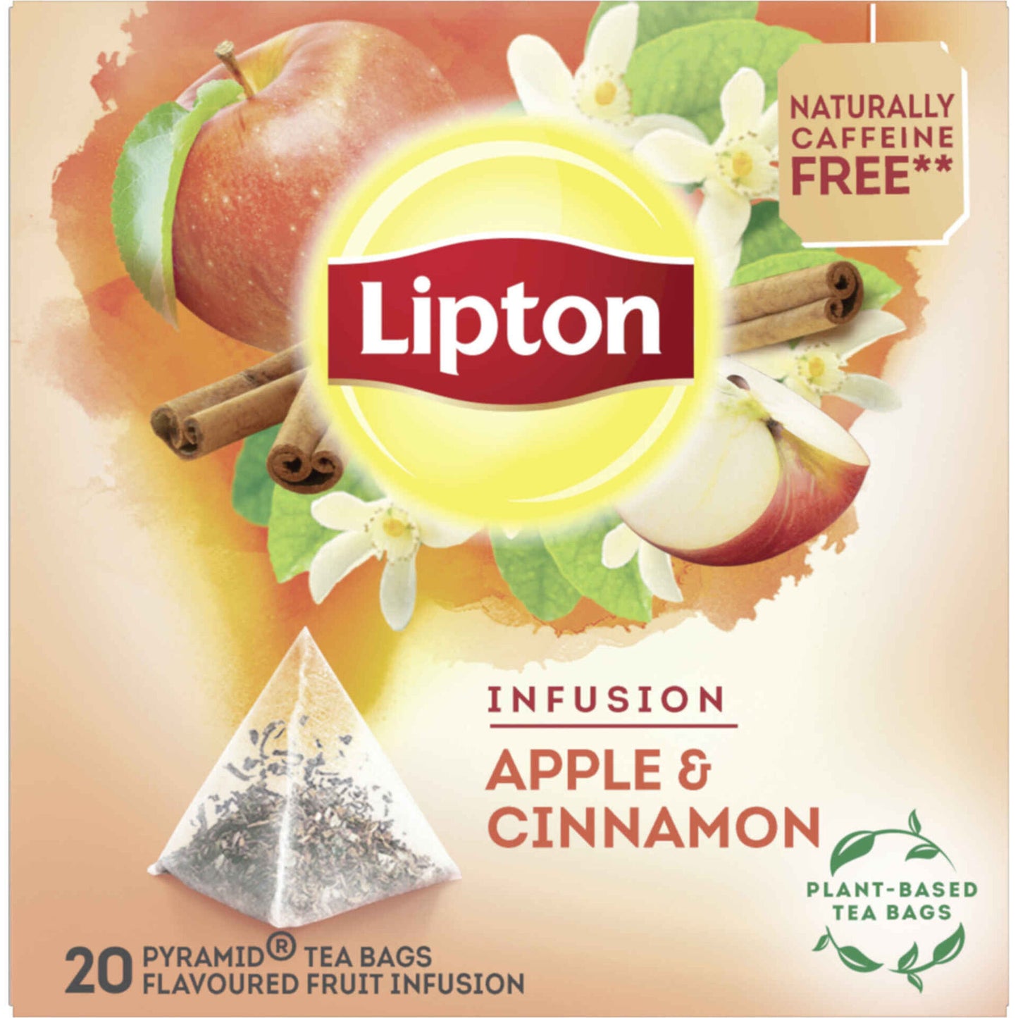 Lipton apple and cinnamon herbal infusion tea bags 20 pack premium fruit tea