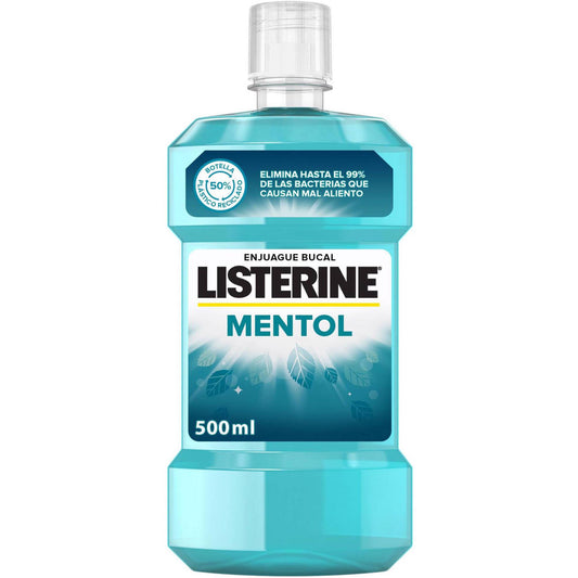 Listerine menthol mouthwash 500ml antibacterial oral rinse fresh breath gum care family oral hygiene