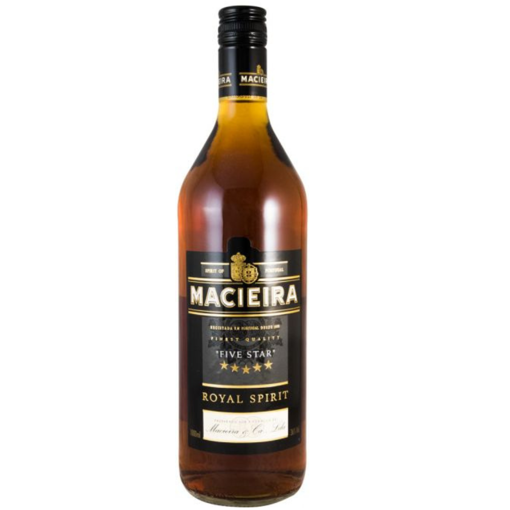 Macieira 5 Stars Brandy 1L Portuguese brandy with smooth fruit and oak character for traditional after-dinner sipping and mixed drinks