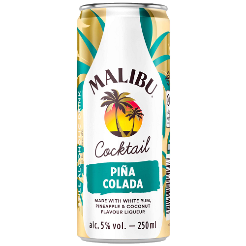 Malibu Piña Colada – 250ml Can (5% ABV) | Tropical Caribbean Classic