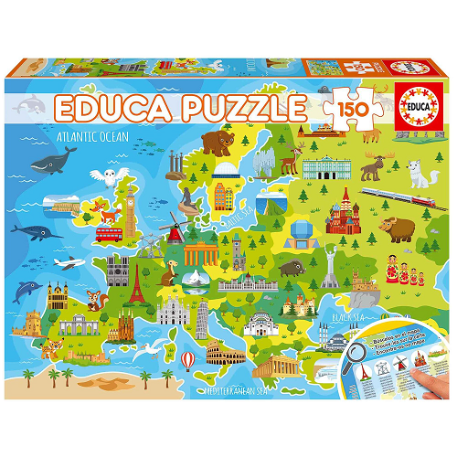 Map of Europe Puzzle 150 Pieces Educa 6+ – educational kids puzzle, geography learning toy, festive stocking filler gift