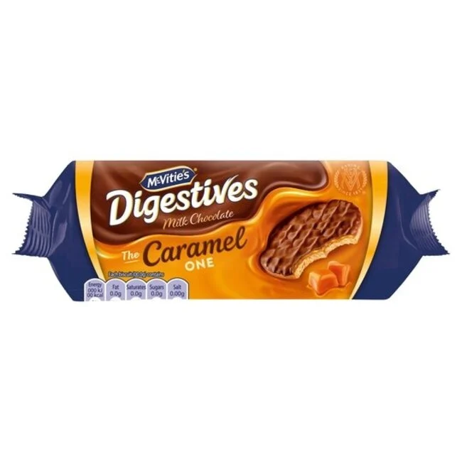 McVities McVitie’s Caramel Digestives – 250g | Crunchy Biscuits with Gooey Caramel and Chocolate – biscuit assortment gift tin – Cookie Assortment – Biscuits, Butter Cookies and Gift Tins