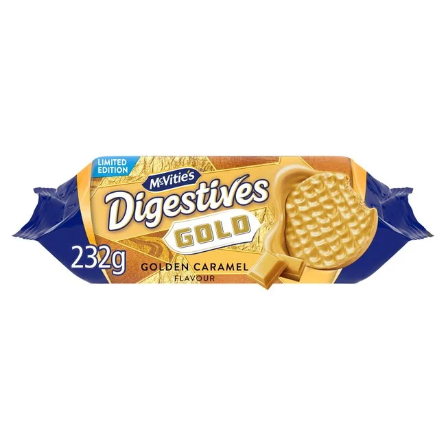 McVities McVitie’s Gold Digestives – 232g | Crunchy Biscuits with Caramelised “Gold” Chocolate – biscuit assortment gift tin – Cookie Assortment – Biscuits, Butter Cookies and Gift Tins