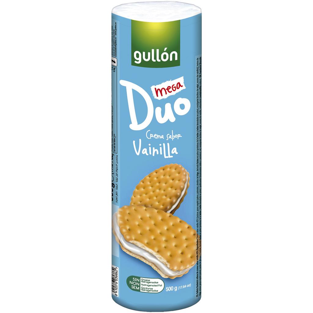 Gullón Mega Duo Vanilla Flavour Filled Biscuits 500g