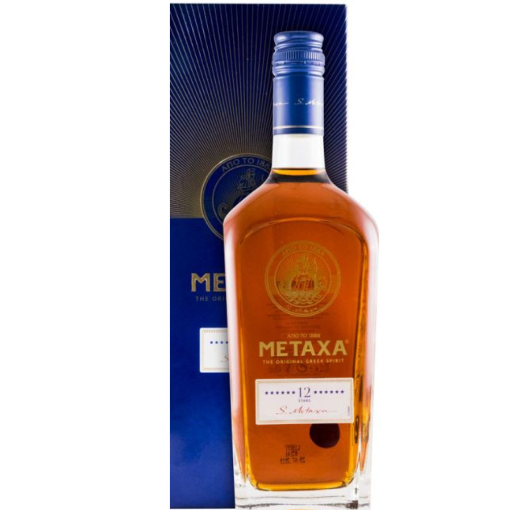 Metaxa 12 Stars Greek Brandy 700ml 40% ABV premium Greek amber spirit with dried fruit orange peel spice coffee chocolate and toasted oak