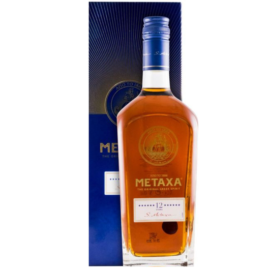 Metaxa 12 Stars Greek Brandy 700ml 40% ABV premium Greek amber spirit with dried fruit orange peel spice coffee chocolate and toasted oak