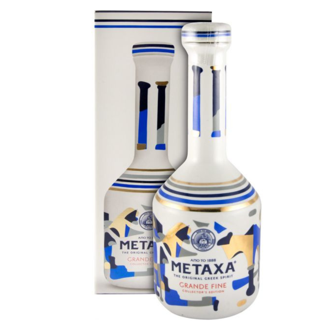 Metaxa Grande Fine Collector's Edition 700ml 40% ABV limited Greek amber spirit in artistic ceramic decanter with dried fruit honey oak and spice notes
