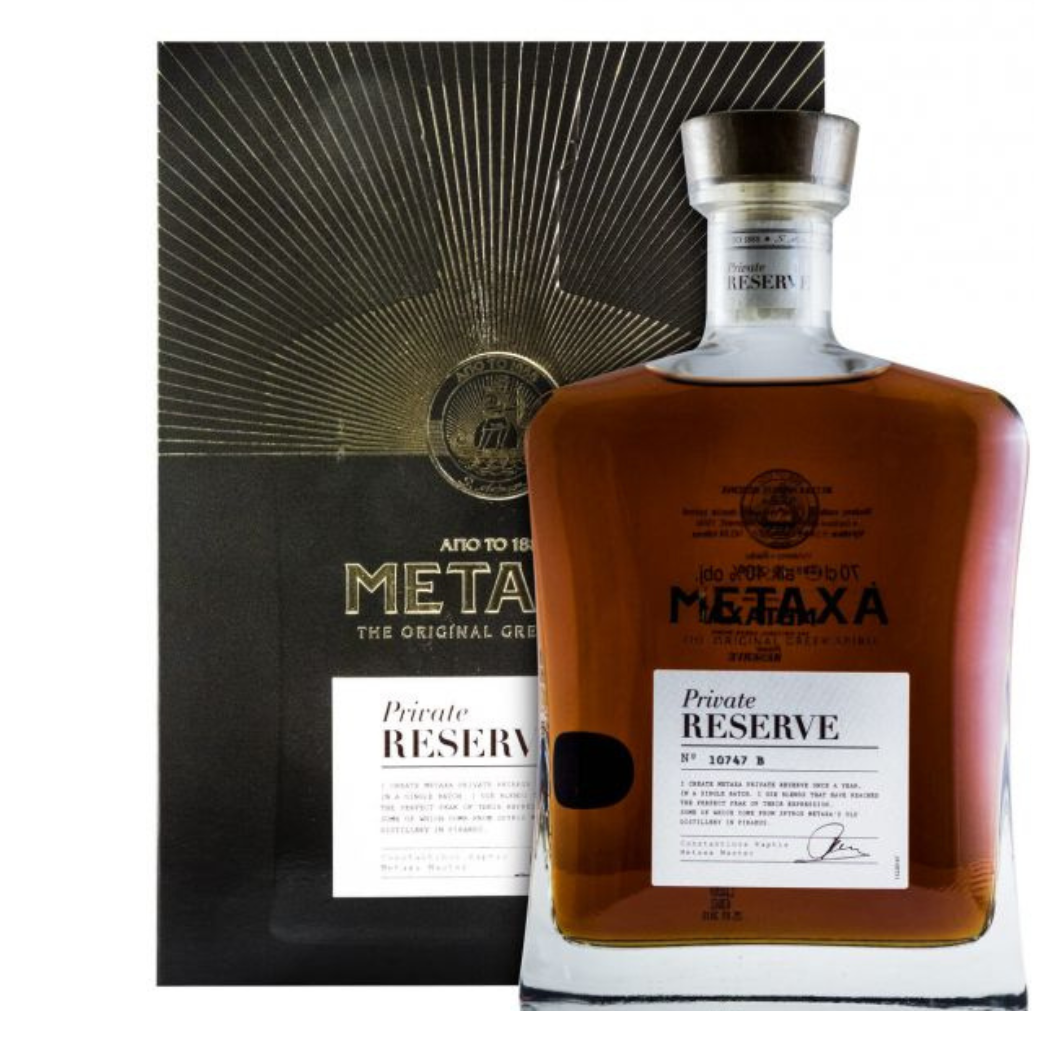 Metaxa Private Reserve Brandy 700ml 40% ABV premium Greek amber spirit with Samos Muscat dried fruit honey nuts oak and sweet spice