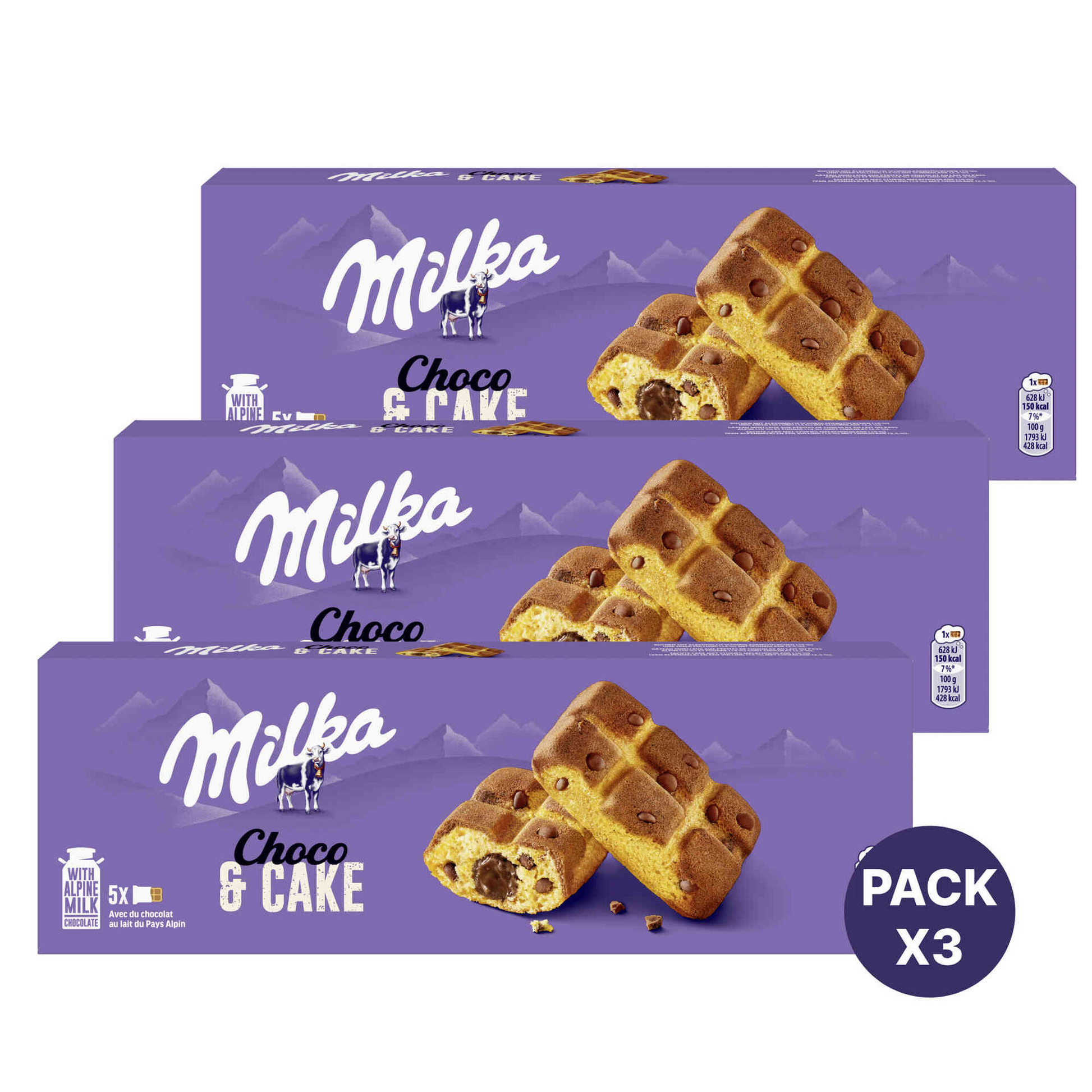 Milka Cake and Choc 3 x 175g Family Pack bulk sponge cakes with chocolate filling – Cakes Scones Muffins and Everything Baked – South African Products