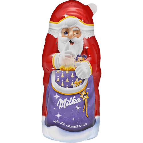 Milka Santa Claus Milk Chocolate 45 g – festive Alpine chocolate figure, stocking stuffer, Secret Santa gift, Christmas sweet